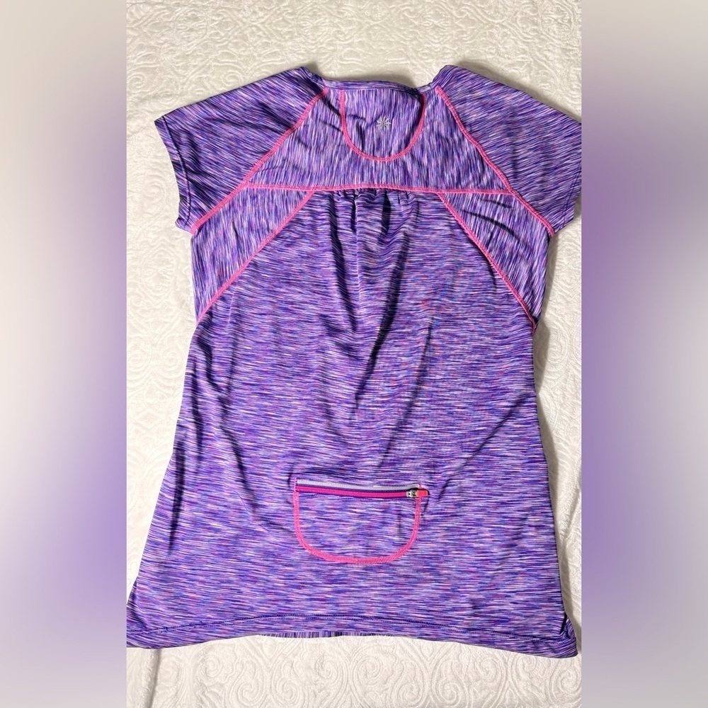 Athleta Women's Short Sleeve Tee in Purple and Pink - Picture 5 of 7